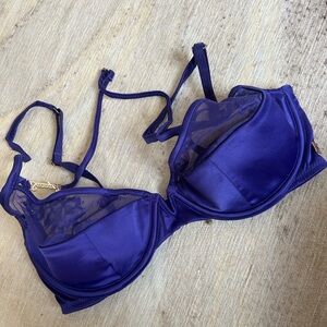 Savage X Fenty Purple Satin Padded Cup Bra 32D